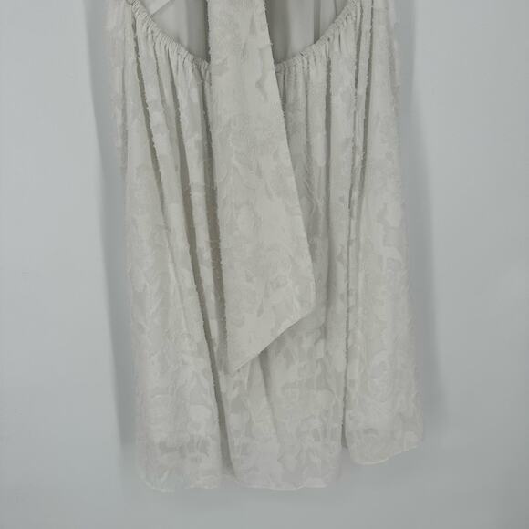 Sachin & Babi Dillards Adeline Halter Swing Mini Dress in White Ivory Bow 10 - Picture 8 of 12